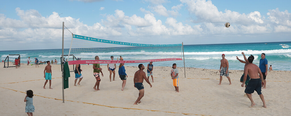 Volleyball games at the beach